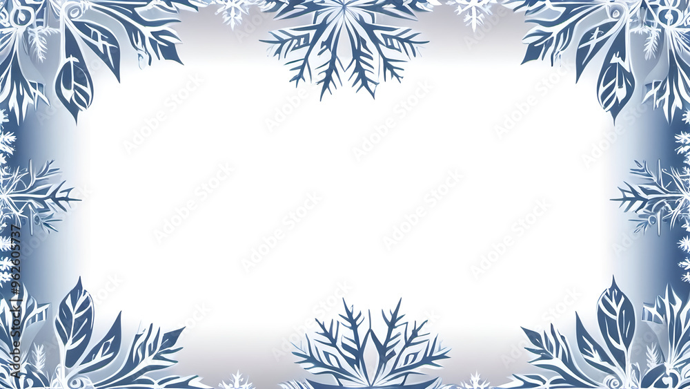 Frosty Elegance: Background of a Winter Photo Frame Frosty Elegance: Background of a Winter Photo Frame