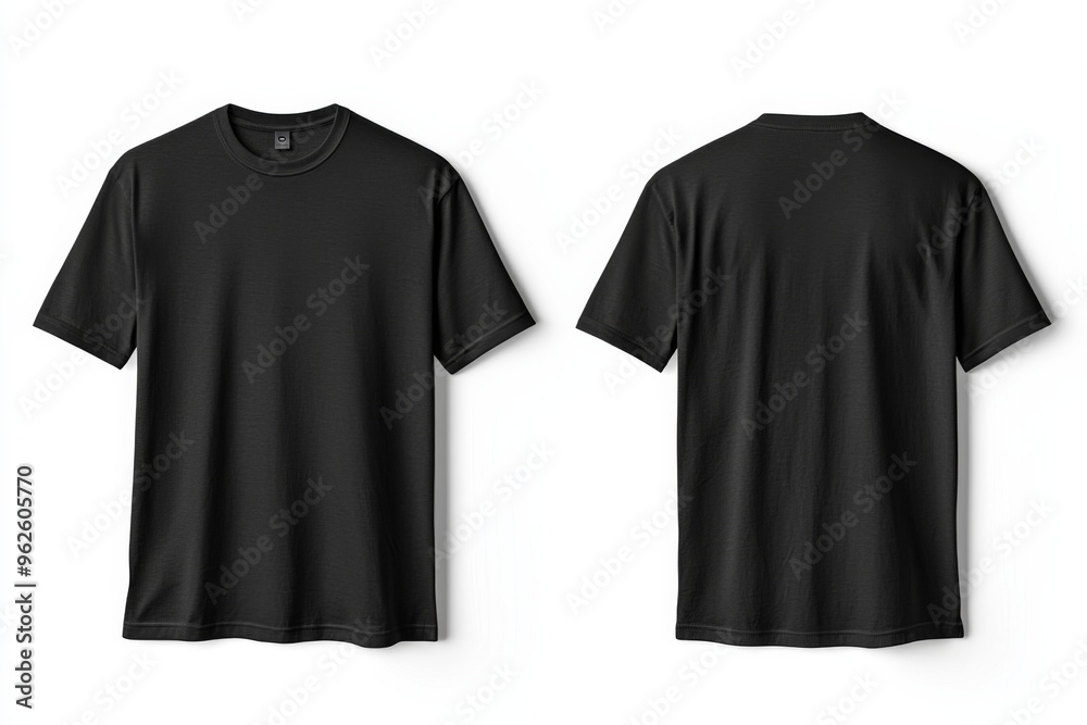 Black Tshirt Mockup Front and Back Isolated created with Generative AI Black Tshirt Mockup Front and Back Isolated created with Generative AI