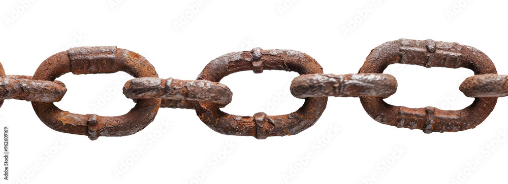 Old steel chain isolated on transparent background Old steel chain isolated on transparent background