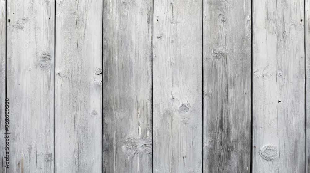 Fototapeta premium Light gray wooden plank background with a faded, washed-out finish, perfect for a vintage look.