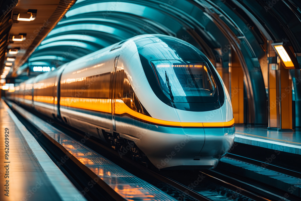 Fototapeta premium Magnetic levitation trains for rapid transit