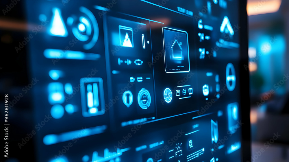 Futuristic Smart Home Interface Illustration Futuristic Smart Home Interface Illustration