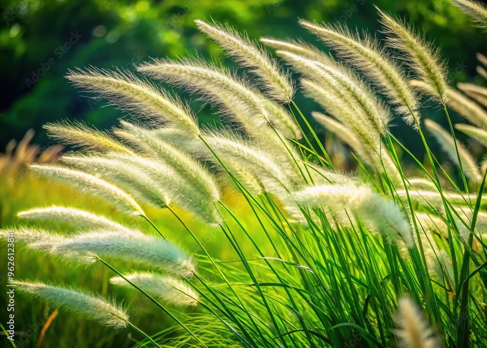 Lush, vibrant green blades of pompous grass stand tall, swaying gently in the breeze, exuding an air of elegance and refinement in a serene natural setting. Lush, vibrant green blades of pompous grass stand tall, swaying gently in the breeze, exuding an air of elegance and refinement in a serene natural setting.