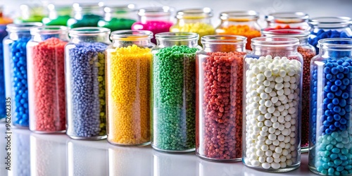 Plastic polymer granulate material used for manufacturing objects such as bottles, containers, and packaging