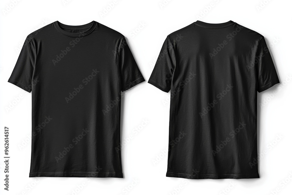 Black Tshirt Mockup Front and Back Isolated created with Generative AI Black Tshirt Mockup Front and Back Isolated created with Generative AI
