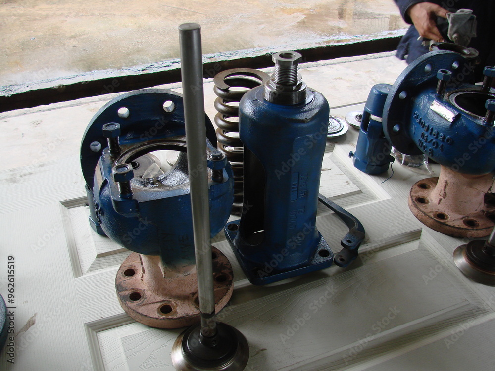 Bintulu, Malaysia - November 8, 2006: The machineries, equipment, production line, working conditions and general view of the manufacturing environment within a Medium Density Fiberboard factory and p