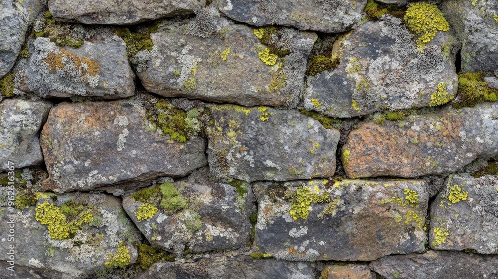 Weathered stone wall background with moss and lichen growth, adding a touch of nature to the rugged surface. - Weathered stone wall background with moss and lichen growth, adding a touch of nature to the rugged surface. -