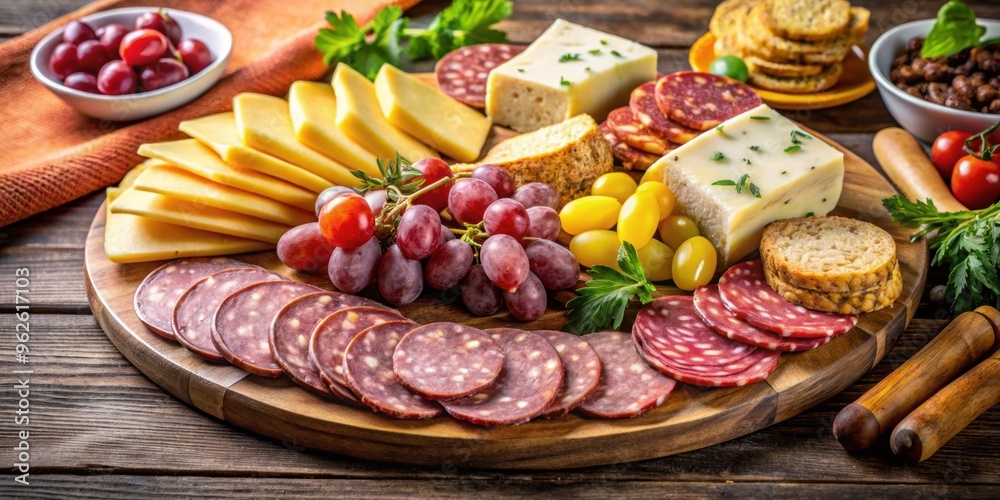 Delicious summer sausage and cheese platter perfect for picnics or gatherings, summer, sausage, cheese, platter Delicious summer sausage and cheese platter perfect for picnics or gatherings, summer, sausage, cheese, platter