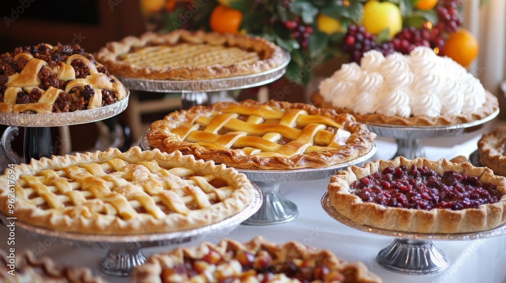 Assortment of Homemade Pies on Display