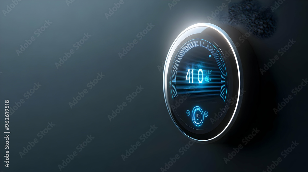 Fototapeta premium Digital Display with Blue Lights - 3D Illustration