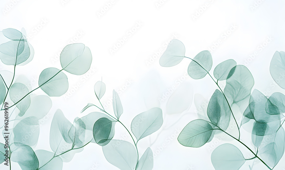 Obraz premium 2D illustrator doodle-style floral and leaf graphics on a white background or wallpaper