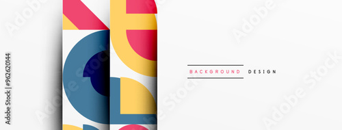 Geometric design abstract background - circles squares