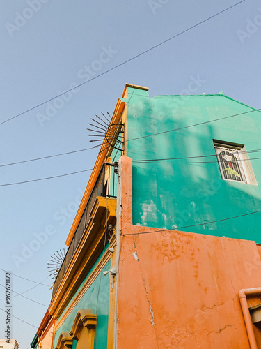 Peach and Turquoise Home in Mexico