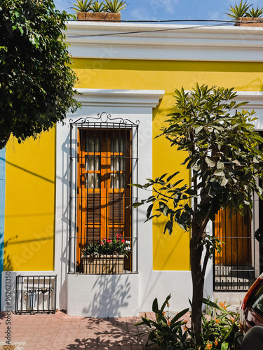Happy home painted yellow in Mexico