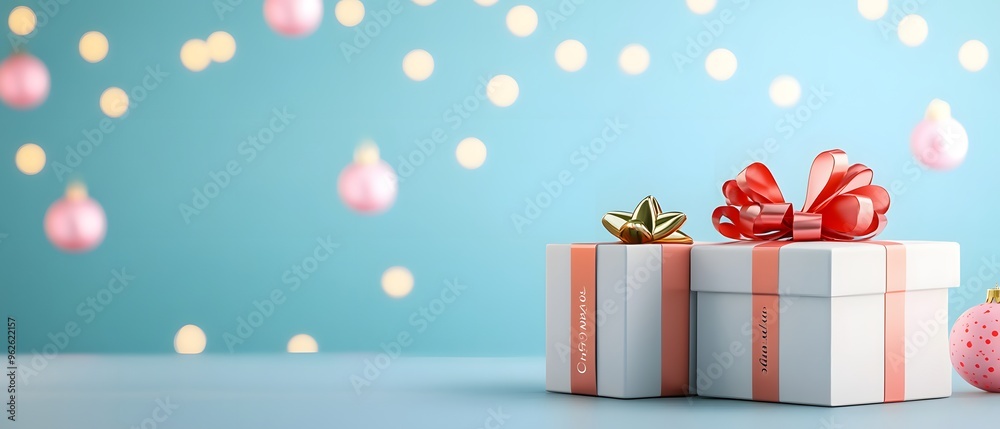 Customized gift box with name engraving, elegant wrapping, 3D illustration., Customized gift box with name engraving, elegant wrapping, 3D illustration.,