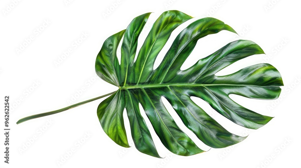 Isolated tropical palm leaf with clipping path on white backdrop Isolated tropical palm leaf with clipping path on white backdrop