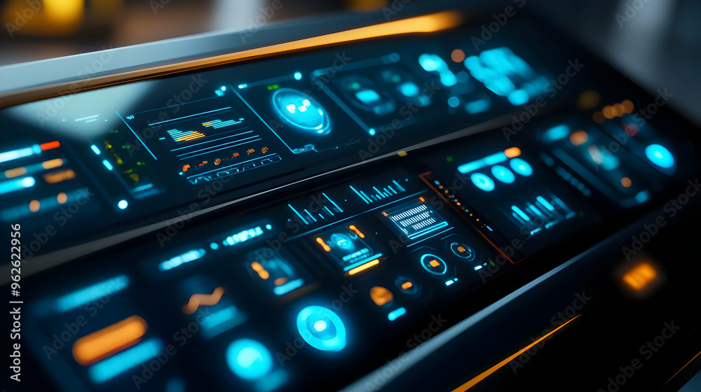 Futuristic Interface Design - 3D Rendered Illustration Futuristic Interface Design - 3D Rendered Illustration