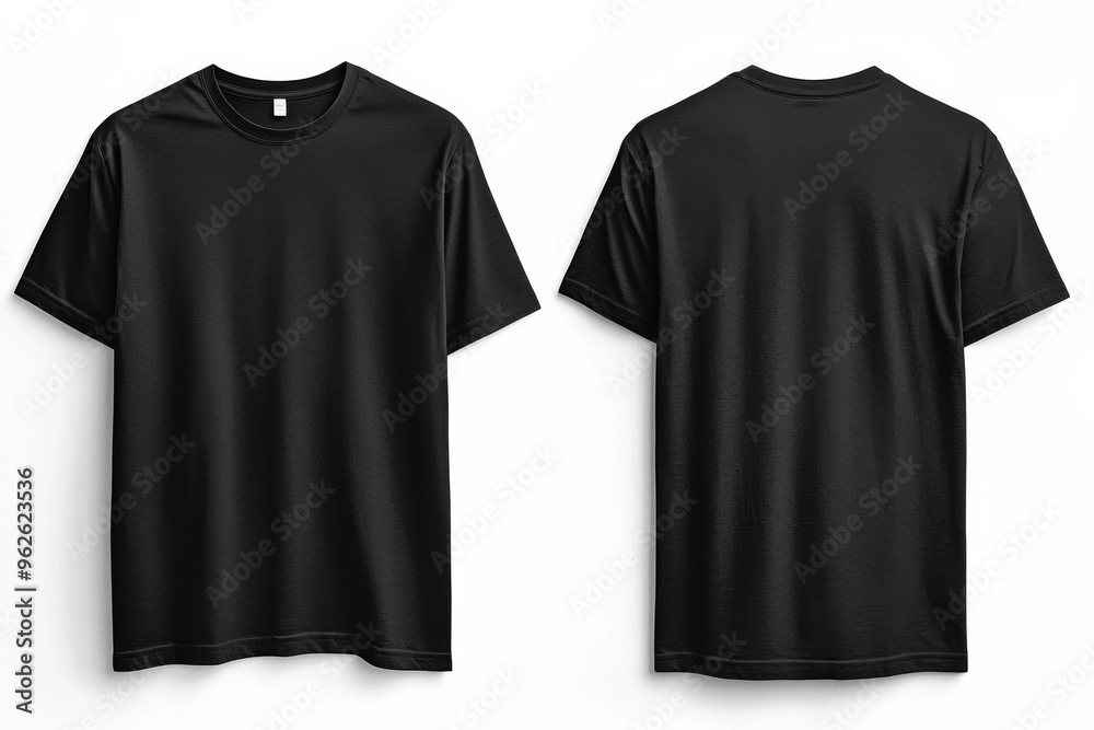 Black Tshirt Mockup Front and Back Isolated created with Generative AI Black Tshirt Mockup Front and Back Isolated created with Generative AI