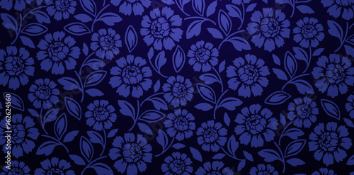 seamless floral pattern with flowers peony with a dark blue backgrounds for wallpaper the bedroom, patterned fills, webs pages, surface textures, book covers, fabrics printing, textiles tiles interior