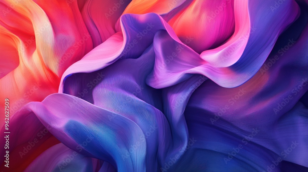Obraz premium Abstract Swirling Gradient Fabric in Vibrant Hues