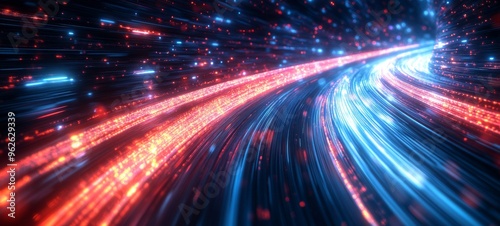 Dynamic High-Speed Lines Captured in Technological Bliss  Cinematic Lighting Showcases Motion Blur and Intricate Details. abstract graphic Resources  banner design  pattern design  web background 