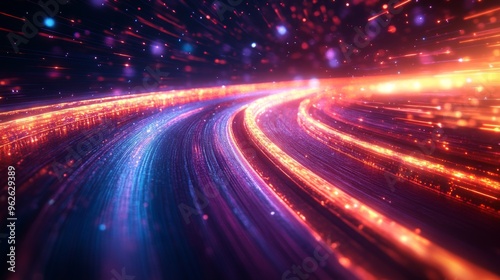 Dynamic High-Speed Lines Captured in Technological Bliss: Cinematic Lighting Showcases Motion Blur and Intricate Details. abstract graphic Resources, banner design, pattern design, web background 