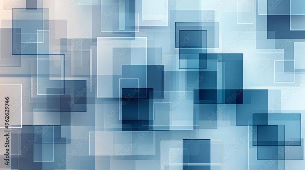Modern Geometric Abstract Background with Layered Blue and Gray Squares and Rectangles Modern Geometric Abstract Background with Layered Blue and Gray Squares and Rectangles