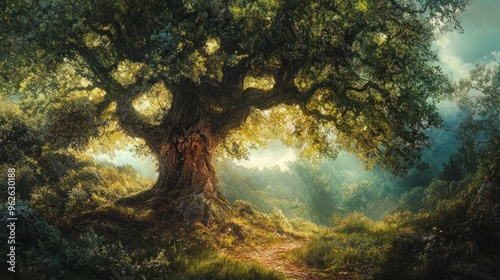 Wallpaper Mural Ancient Tree in Enchanted Forest Torontodigital.ca