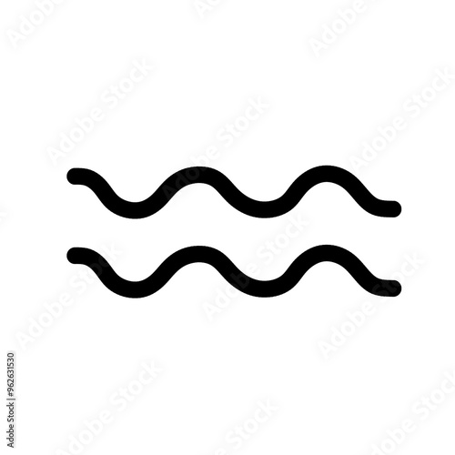 aquarius zodiac symbol black line element for astrological calendar horoscope Vector design element transparent background png file