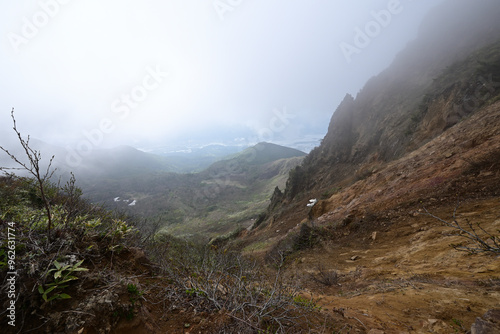 Climbing Mt. Bandai, Aizu, Fukushima, Japan photo