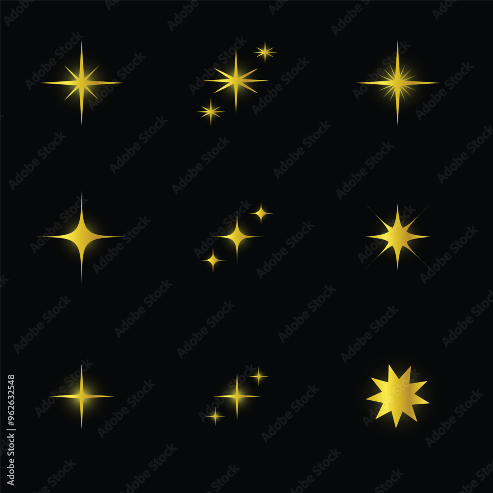 realistic sparkling star collection with light effect
realistic sparkling star collection with light effect