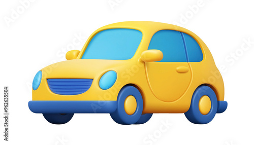 3d render object clipart cute car