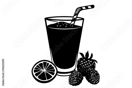 vector silhouette of a Sweet Fruit Smoothie