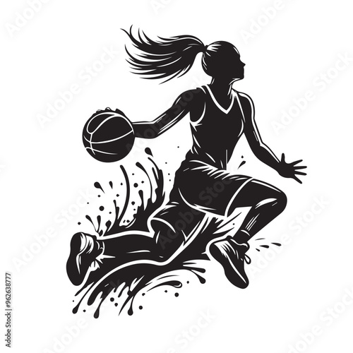Basketball player silhouette vector