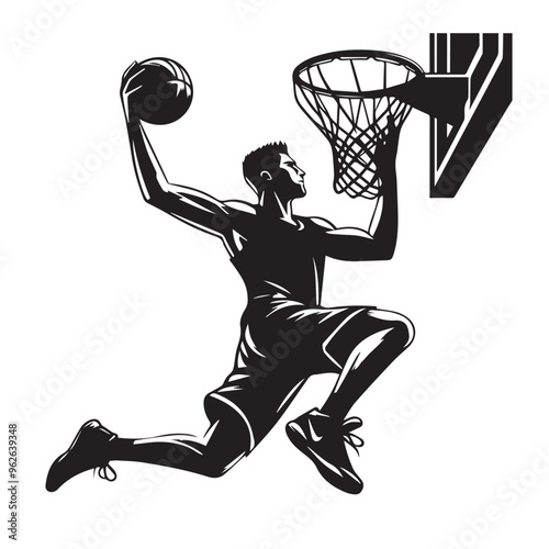 Basketball player silhouette vector