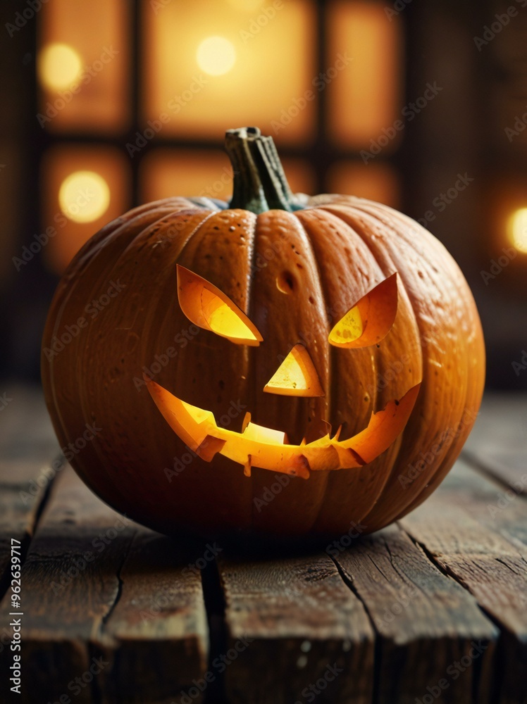 Fototapeta premium halloween pumpkin on table
