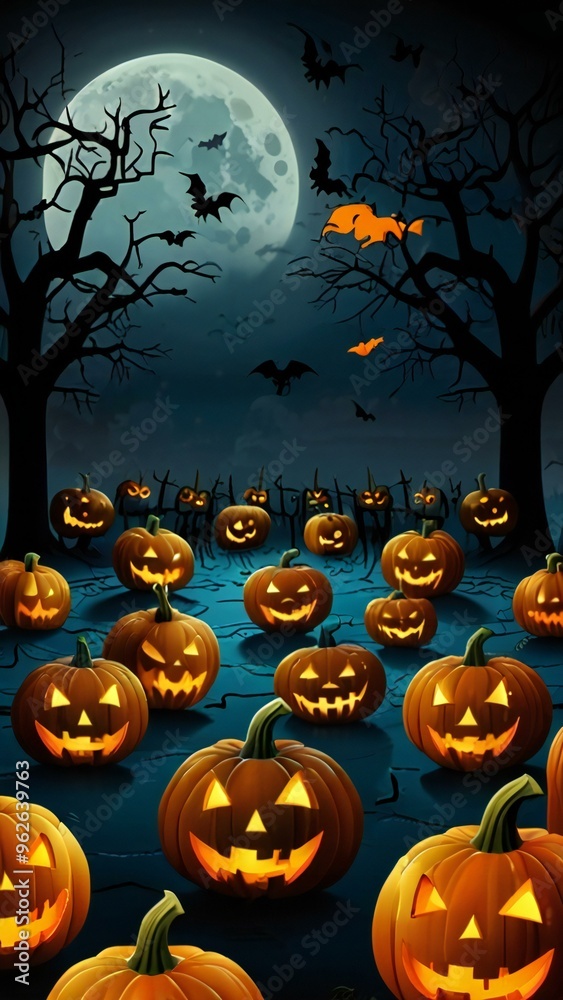 Fototapeta premium halloween background with pumpkin