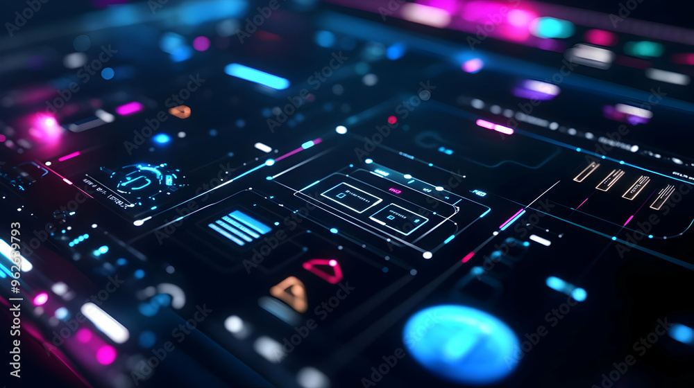 Futuristic Tech Interface 3D Illustration Futuristic Tech Interface 3D Illustration
