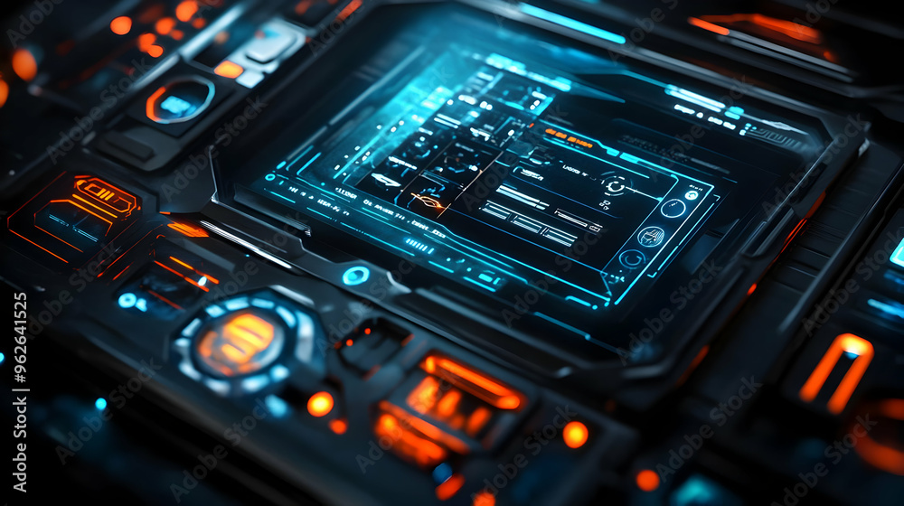 Futuristic Tech Interface - 3D Illustration Futuristic Tech Interface - 3D Illustration