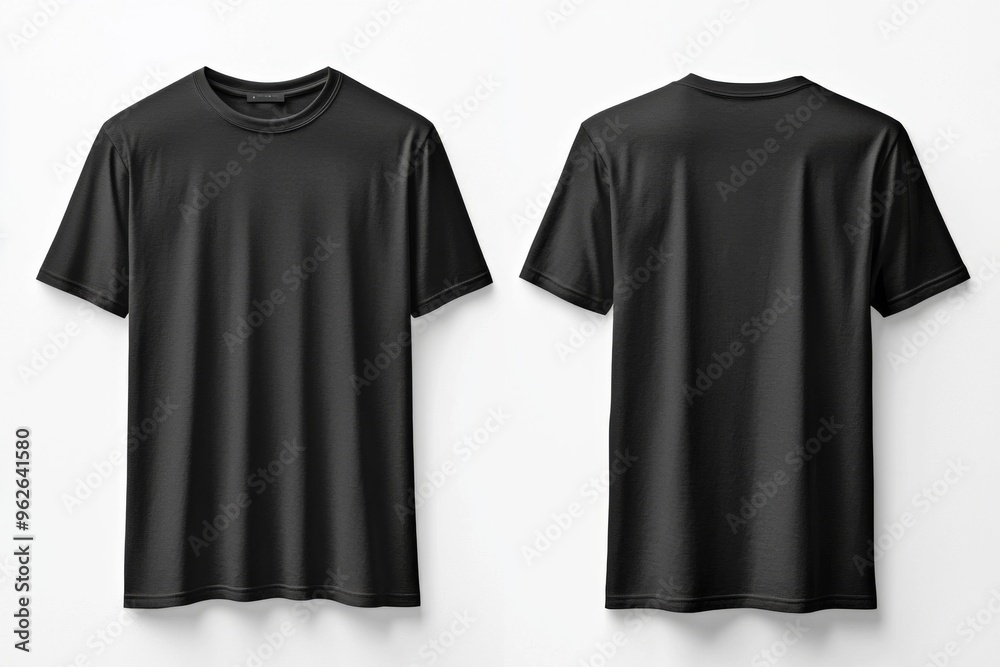 Black Tshirt Mockup Front and Back Isolated created with Generative AI Black Tshirt Mockup Front and Back Isolated created with Generative AI