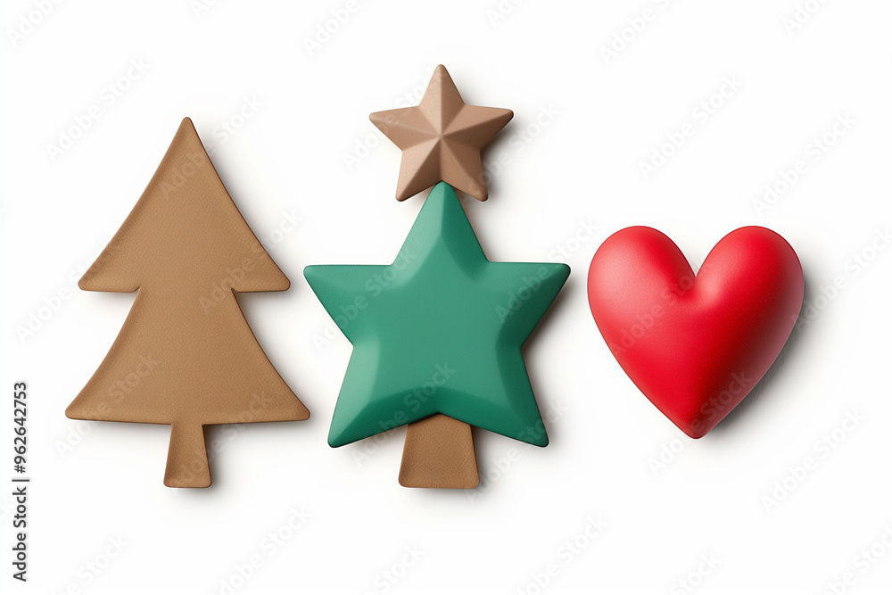 Obraz premium creative card with red green heart and star