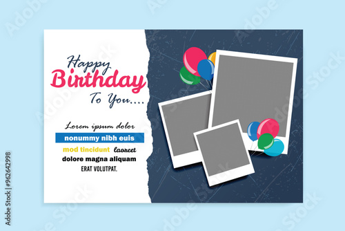 Abstract Festive Birthday Frame Design template