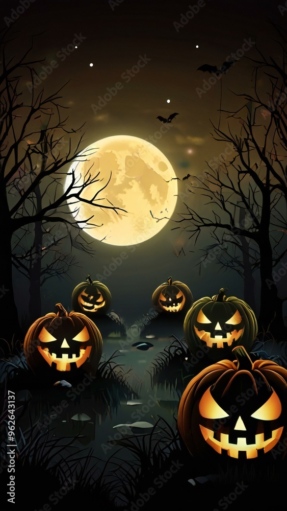 Fototapeta premium halloween background with pumpkin