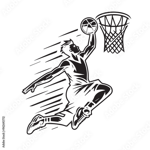 Basketball player silhouette vector