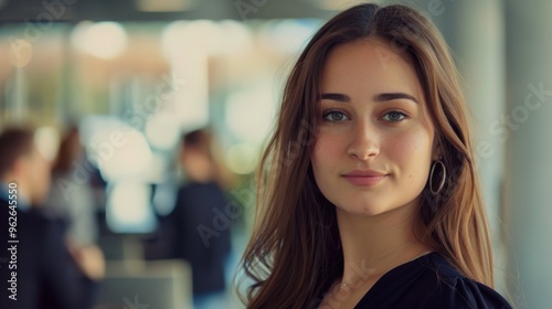 Portrait of a Businesswoman Standing in a Modern Office, Confident Professional Woman in a Contemporary Workspace