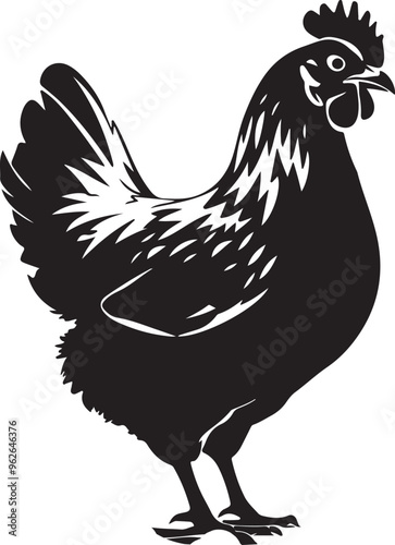 A Chicken silhouette illustration vector .