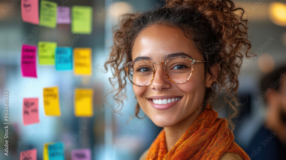 Startup team brainstorming in a casual office space, one person sketching an idea while others laugh and discuss, colorful sticky notes on the walls, Startup team brainstorming in a casual office space, one person sketching an idea while others laugh and discuss, colorful sticky notes on the walls,