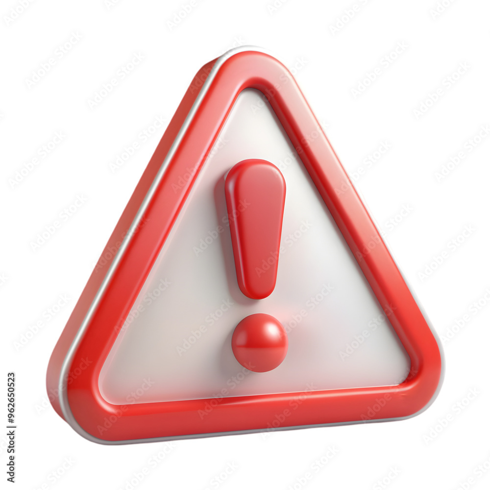 3d alert isolated on transparent background 3d alert isolated on transparent background