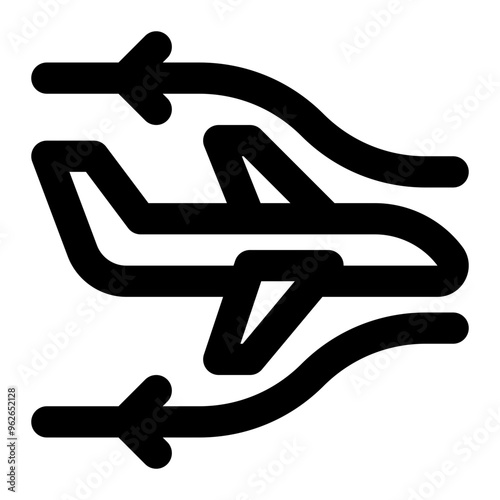 aerodynamics, air flow, airplane, science, gas dynamics, aeronautics, avionics outline icon