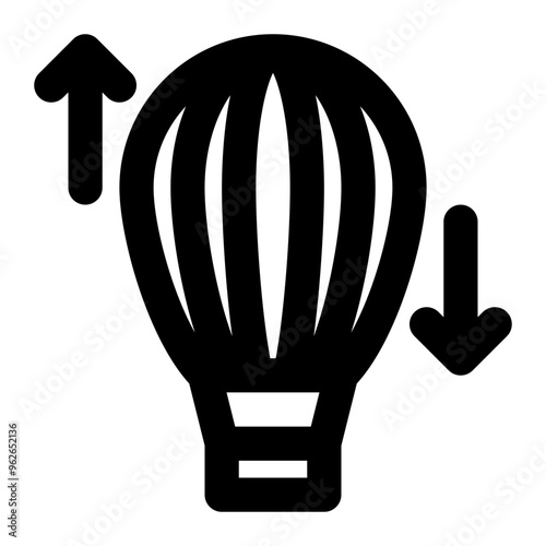 aerostatics, science, air balloon, ballooning, physics, air pressure outline icon